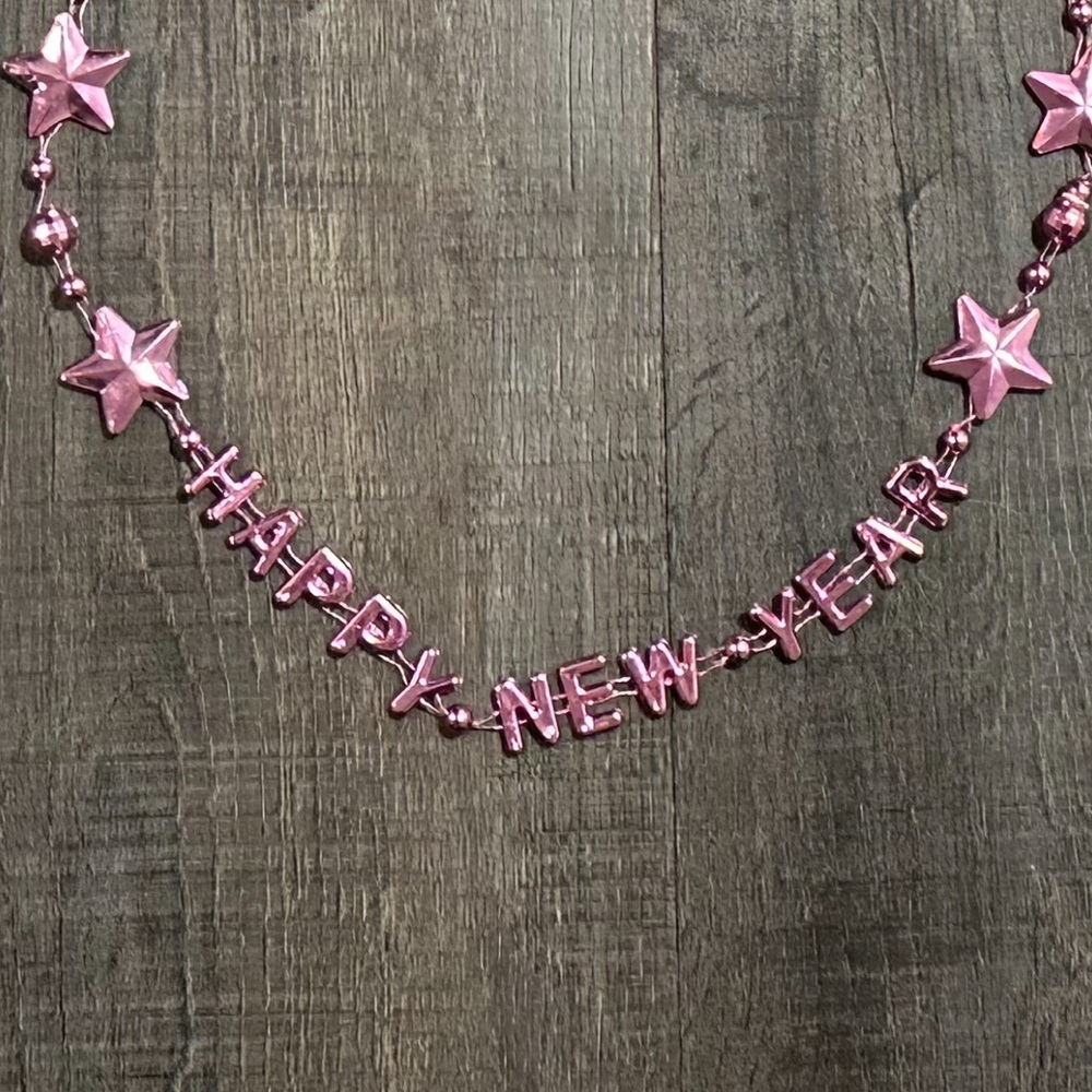 💞 New Pink Happy New Year Party Necklace
